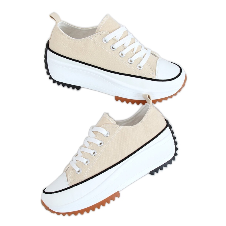 Sneakers firmate beige VL137P Suola beige