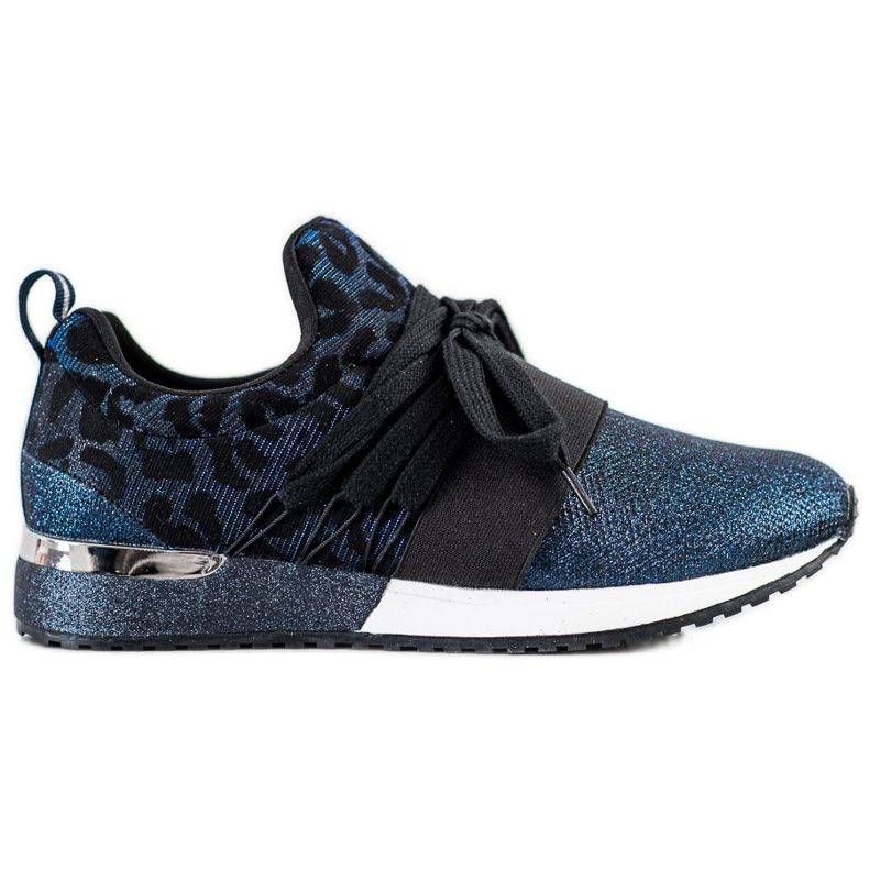 Kylie Sneakers senza lacci con stampa leopardata blu