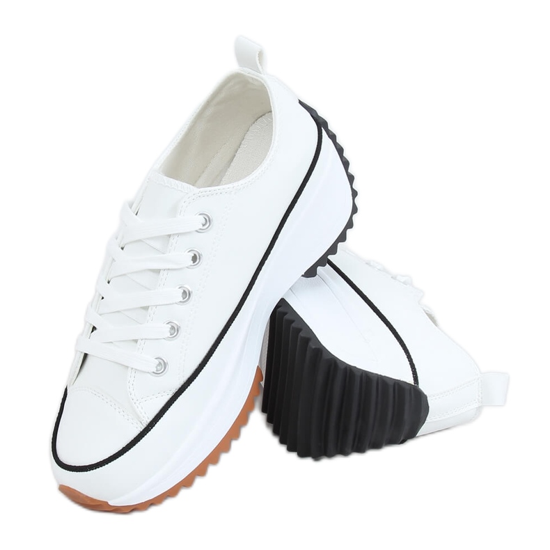 Sneakers firmate con suola bianca VL138 bianca