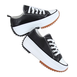 Sneakers firmate con suola nera VL138 nera nero