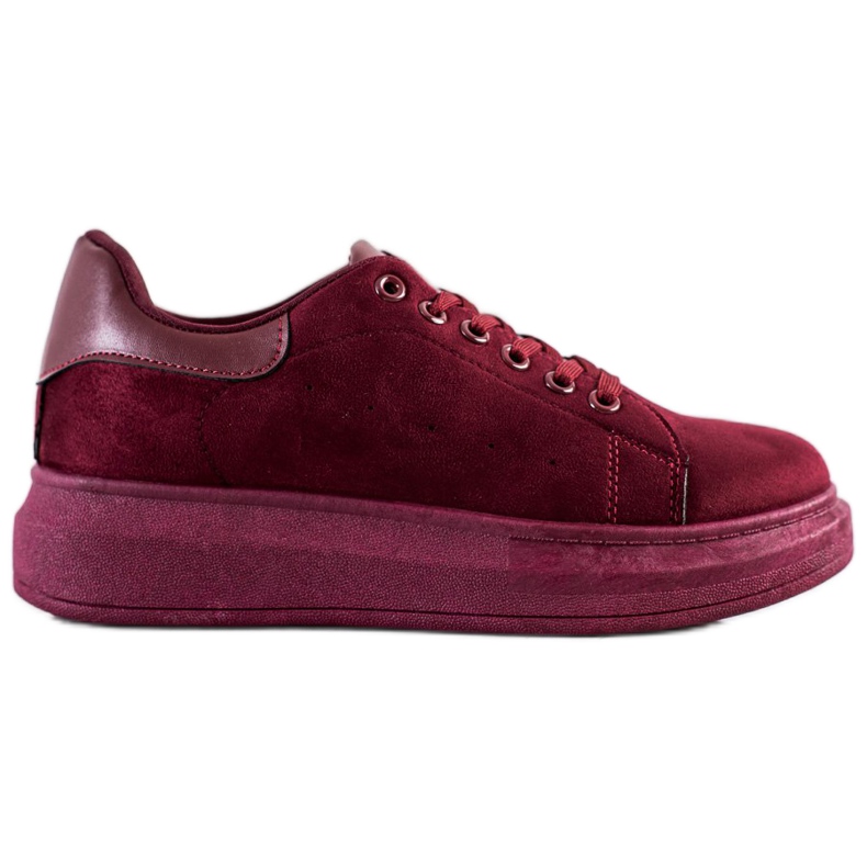 SHELOVET Sneakers in pelle scamosciata sulla piattaforma rosso