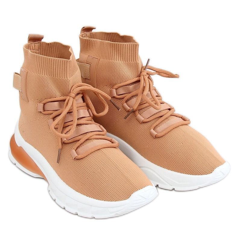Scarpe sportive alte caramello JH-25 Camel marrone