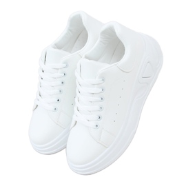 Bianco LA158 Scarpe bianche con suola alta