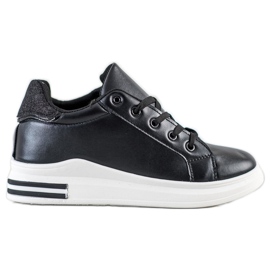 Diamantique Sneakers Con Zeppa Con Glitter nero