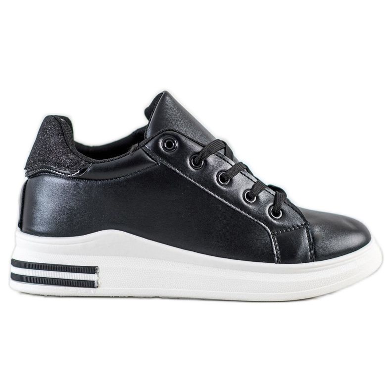 Diamantique Sneakers Con Zeppa Con Glitter nero