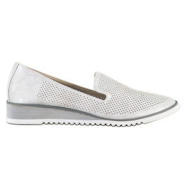 Goodin Signori in pelle traforata argento grigio