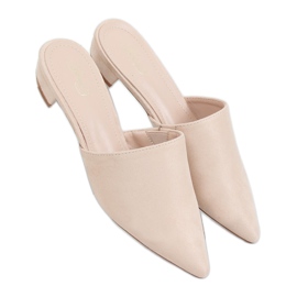 Pantofole punta mandorla beige MM-799 Beige