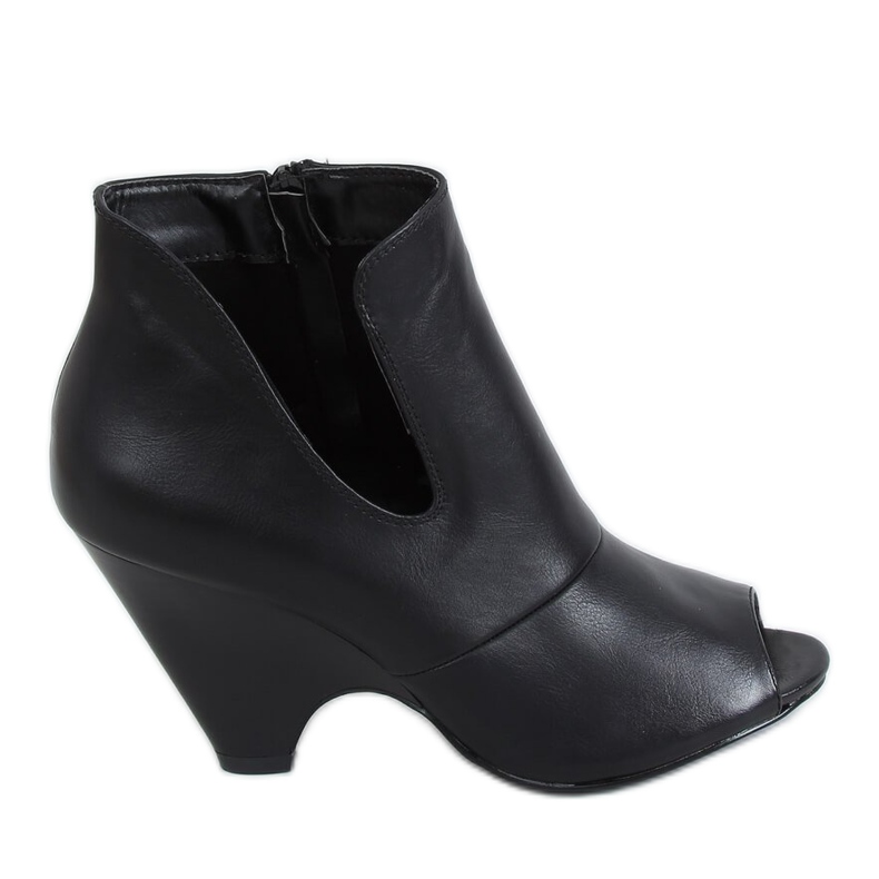 Stivali firmati open toe neri 9380 Black nero