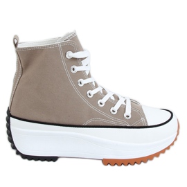 Sneakers firmate suola in kaki VL135P Green cachi verde