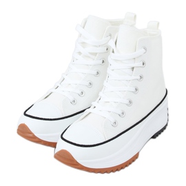 Sneakers firmate con suola bianca VL135P bianca bianco