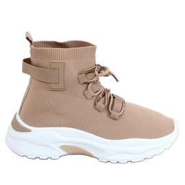 Calze alte beige scarpe sportive B0-676 Beige