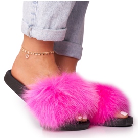 PS1 Ciabatte da donna con pelliccia Belmondo fucsia rosa