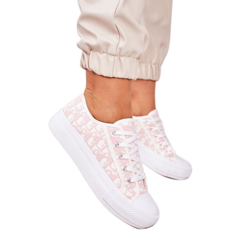 PS1 Sneakers Daphne da donna con logo bianco e rosa bianca