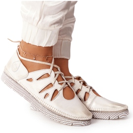 Scarpe in pelle da donna Maciejka Beige-Oro 04449-25 d'oro