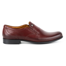 Kampol Slip-on da uomo formali 343/17 bordeaux rosso