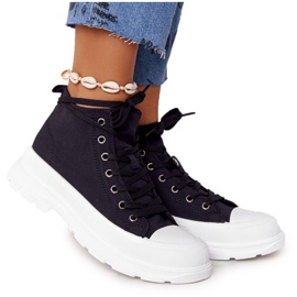 FB2 Sneakers Alte Da Donna Su Una Grande Suola Nera Trissy nero