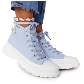 FB2 Sneakers Alte Da Donna Su Una Grande Suola Blu Trissy