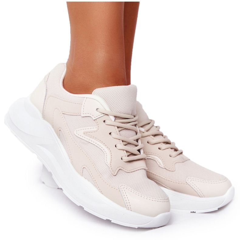 FB2 Sneakers Da Donna Beige Delusion Su Grande Suola