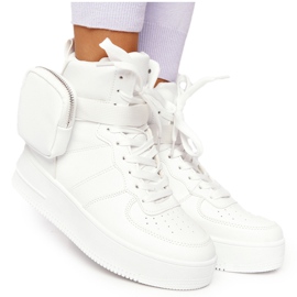Scarpe sportive da donna su piattaforma con rene in bianco Alexis