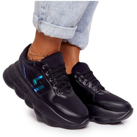 Scarpe sportive da donna sulla piattaforma lu boo black nero blu