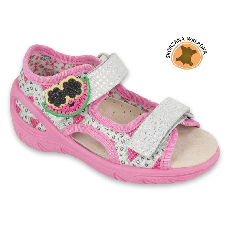 Scarpe per bambini Befado pu 065P148 rosa grigio multicolore