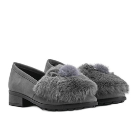 Scarpe da donna grigie con pelliccia Deasia grigio