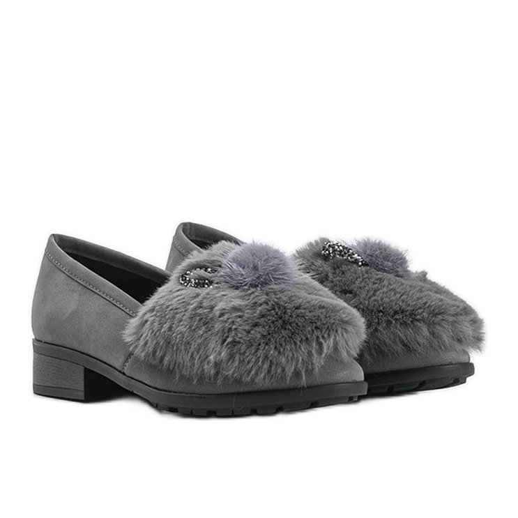 Scarpe da donna grigie con pelliccia Deasia grigio