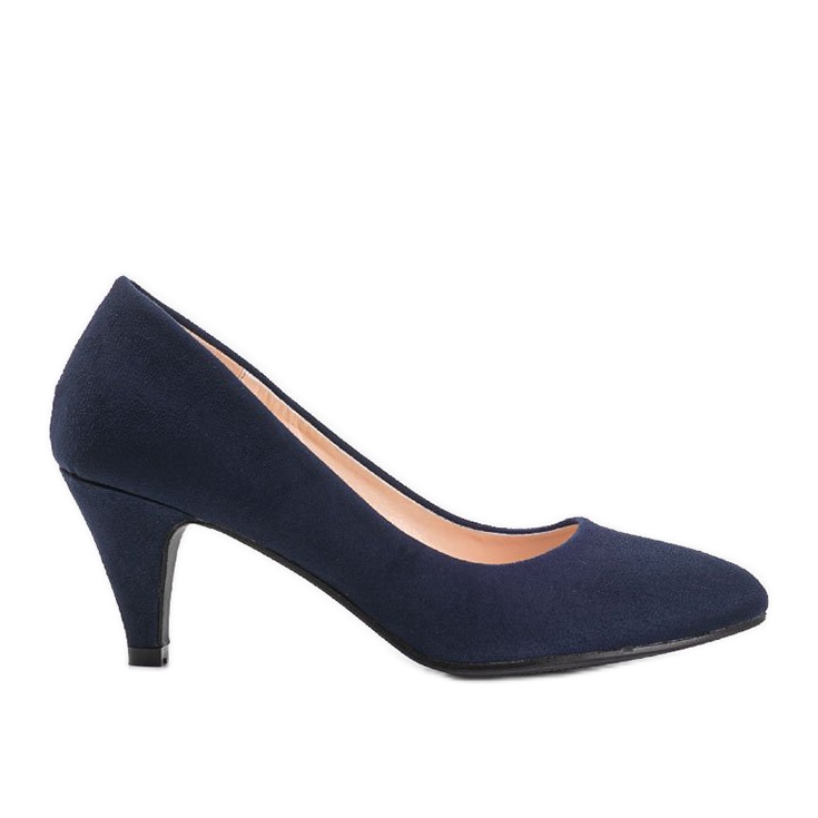 Décolleté Karissa blu navy in ecopelle scamosciata