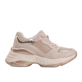Sneakers dorate con suola spessa Lydia beige