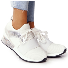 FB2 Scarpe sportive da donna Sneakers Bianco e Argento Netta