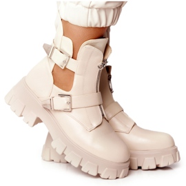 FB2 Stivali da lavoro con plateau da donna Beige Cosmic Love