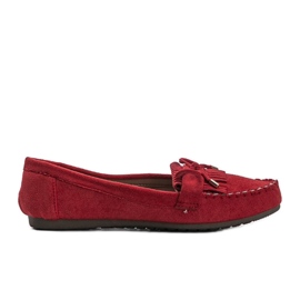 Mocassino Kira rosso in ecopelle scamosciata
