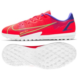 Scarpa da calcio Nike Vapor 14 Academy Tf Jr CV0822 600 rosso arance e rossi