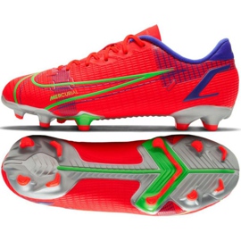 Scarpa da calcio Nike Vapor 14 Academy FG / MG Jr CV0811 600 rosso arance e rossi