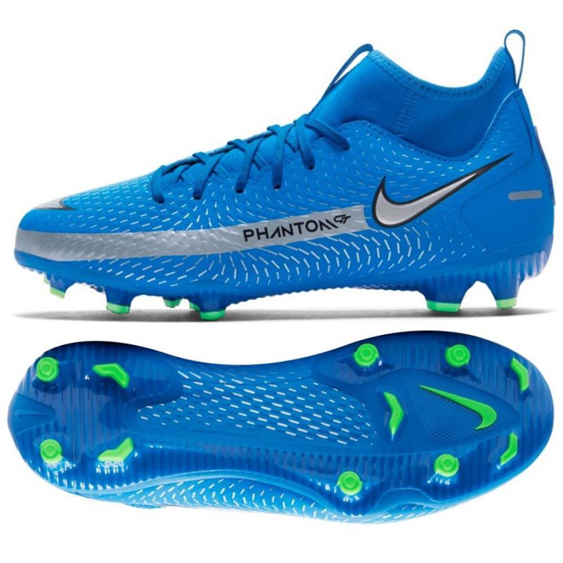 Nike Phantom Gt Academy Df FG / MG Jr CW6694 400 scarpe da calcio multicolore blu