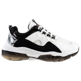 Ideal Shoes Sneakers Sulla Piattaforma Nera bianco