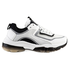 Ideal Shoes Sneakers Con Inserto Glitter bianco