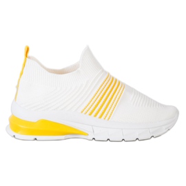 SHELOVET Sneakers traforate primaverili bianco giallo