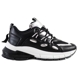 SHELOVET Sneakers in ecopelle alla moda nero d'argento