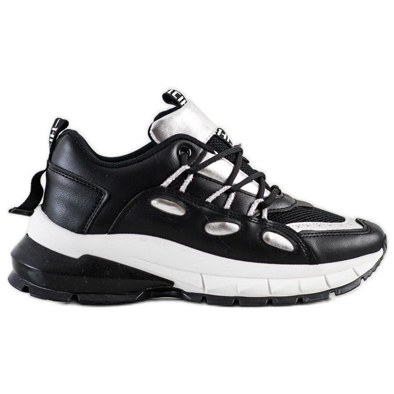 SHELOVET Sneakers in ecopelle alla moda nero d'argento