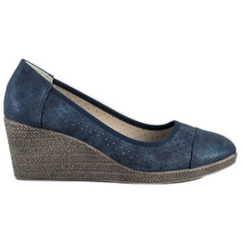 Goodin Décolleté con zeppa blu navy