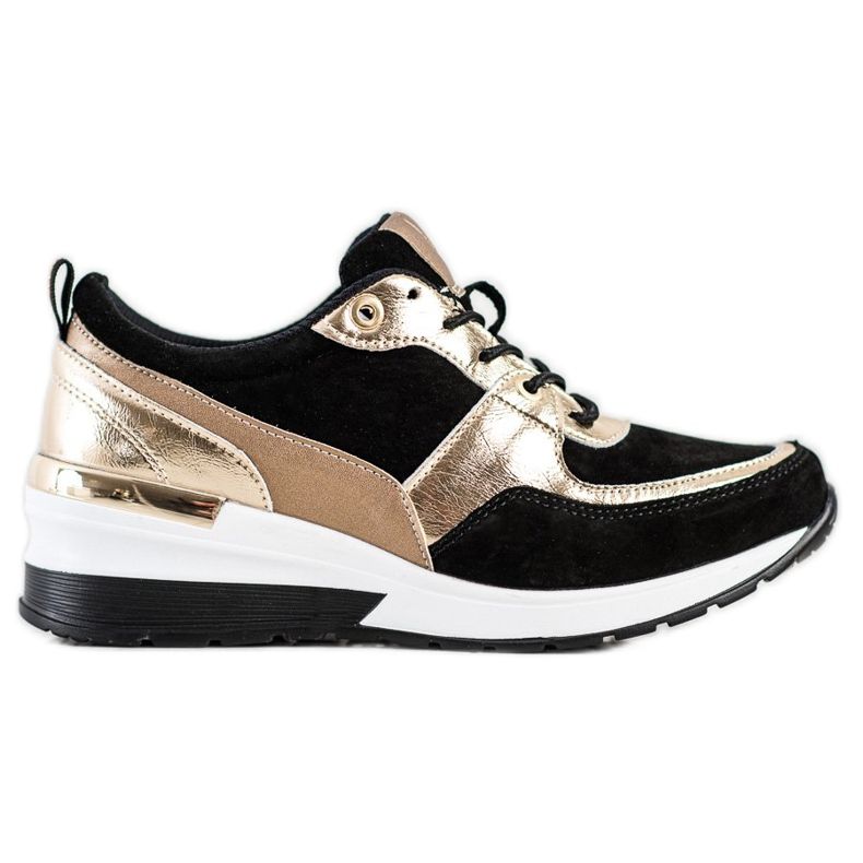 Sneakers in pelle nera e oro VINCEZA nero d'oro