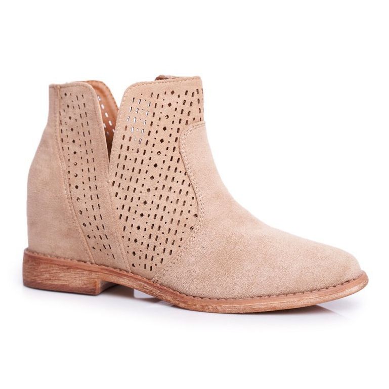 S.Barski Stivali traforati su zeppa S. Bararski Beige