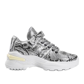 Sneaker Lollypop argento serpente d'argento