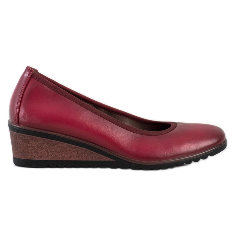 Ballerine bordeaux sulla zeppa VINCEZA rosso