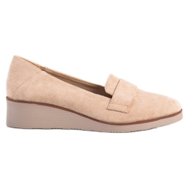 Signori in pelle scamosciata sulla zeppa VINCEZA beige