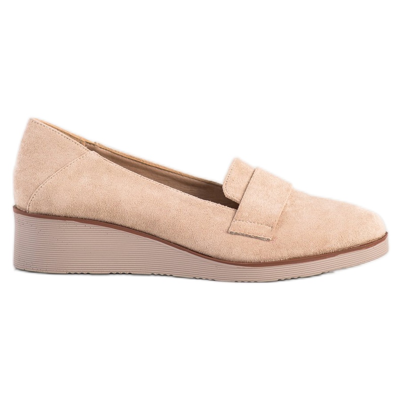 Signori in pelle scamosciata sulla zeppa VINCEZA beige