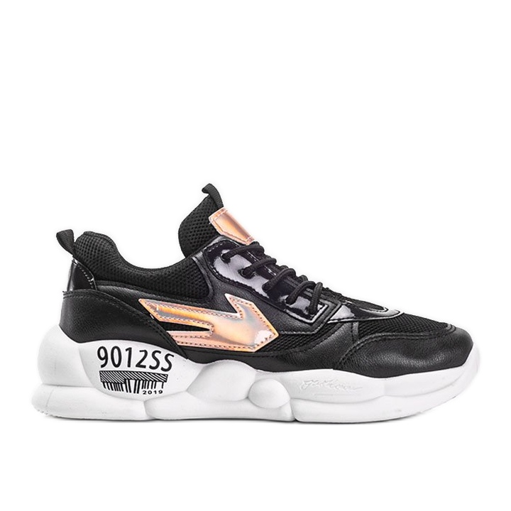 Sneakers nere olografiche di Jacey nero d'oro