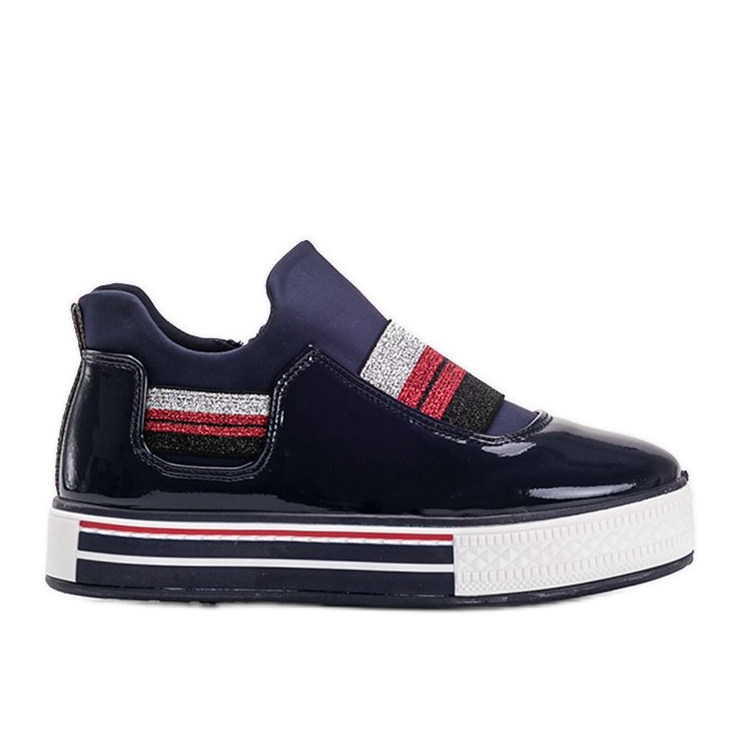 Sneaker Kaitlynn laccate blu navy