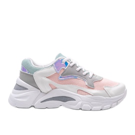 Sneakers Lesly bianche e rosa bianca